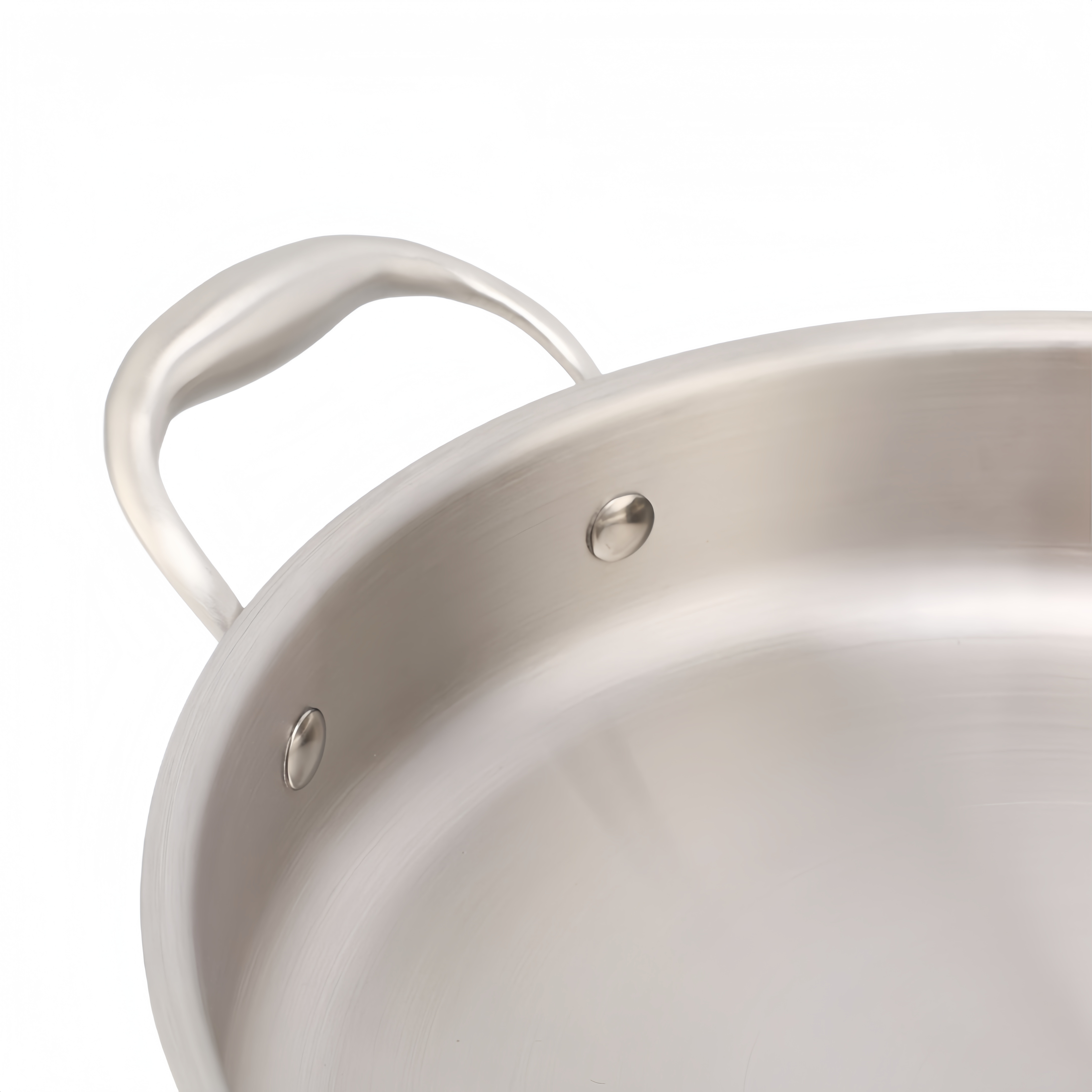 High Quality 316 Stainless Steel Cook Saute Pan Three Layer Steel Double Ear Frying Pan Rapid Heat Conduction Sauting Fry Pan with Steel Lid