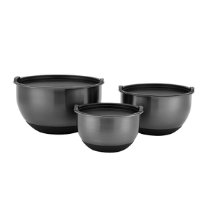 Kitchen Baking Salad Mixing Bowl Set 16/20/24/26/28cm Large Stainless Steel with Silicone Bottom Polished Technique