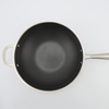 Tri-ply Hybrid Pan & Wok with Double Ears PFAS PFOA Free Honeycomb Stainless Steel Non-stick Wok Pan Cookware With Glass Lid