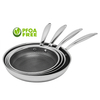 Hybrid Cookware 8/10/12 Inch Cookware Frying Pan Nonstick Honeycomb 20/24/28 Cm Tri-ply Stainless Steel Pan Set Skillets
