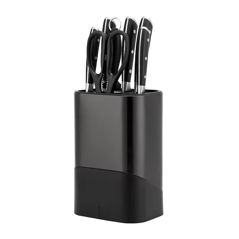 High Quality Traditional Metal Kitchen Cutter Cooking Knives Set ABS Handle Kitchen Chef Knife Kit with Stainless Steel Block