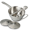 Rotary Stainless Steel Food Mill Strainer Potato Masher Grinder Vegetable Mill Stainless Steel Handle with 3 Milling Discs