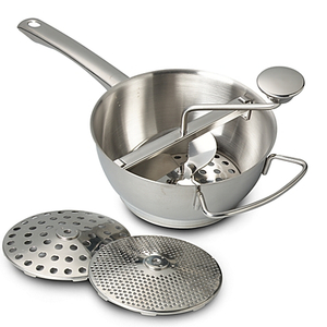 Rotary Stainless Steel Food Mill Strainer Potato Masher Grinder Vegetable Mill Stainless Steel Handle with 3 Milling Discs