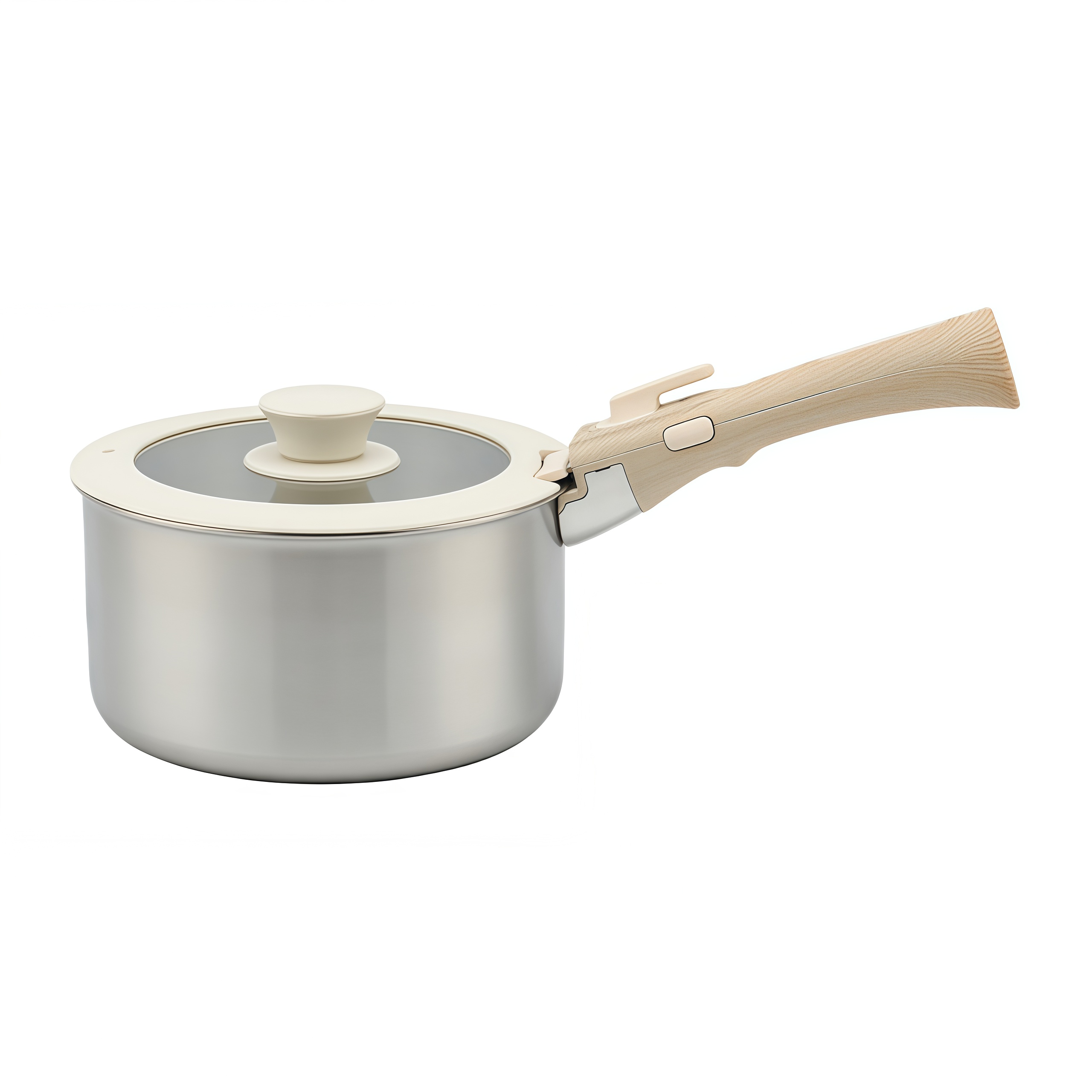 Hot Sale Custom High Quality Tri-Ply Kitchenware Stackable 13 Piece Removable Handle Cookware Set with Glass Lids