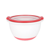 Non Slip Silicone Bottom Plastic Mixing Bowls Set With Airtight Lids