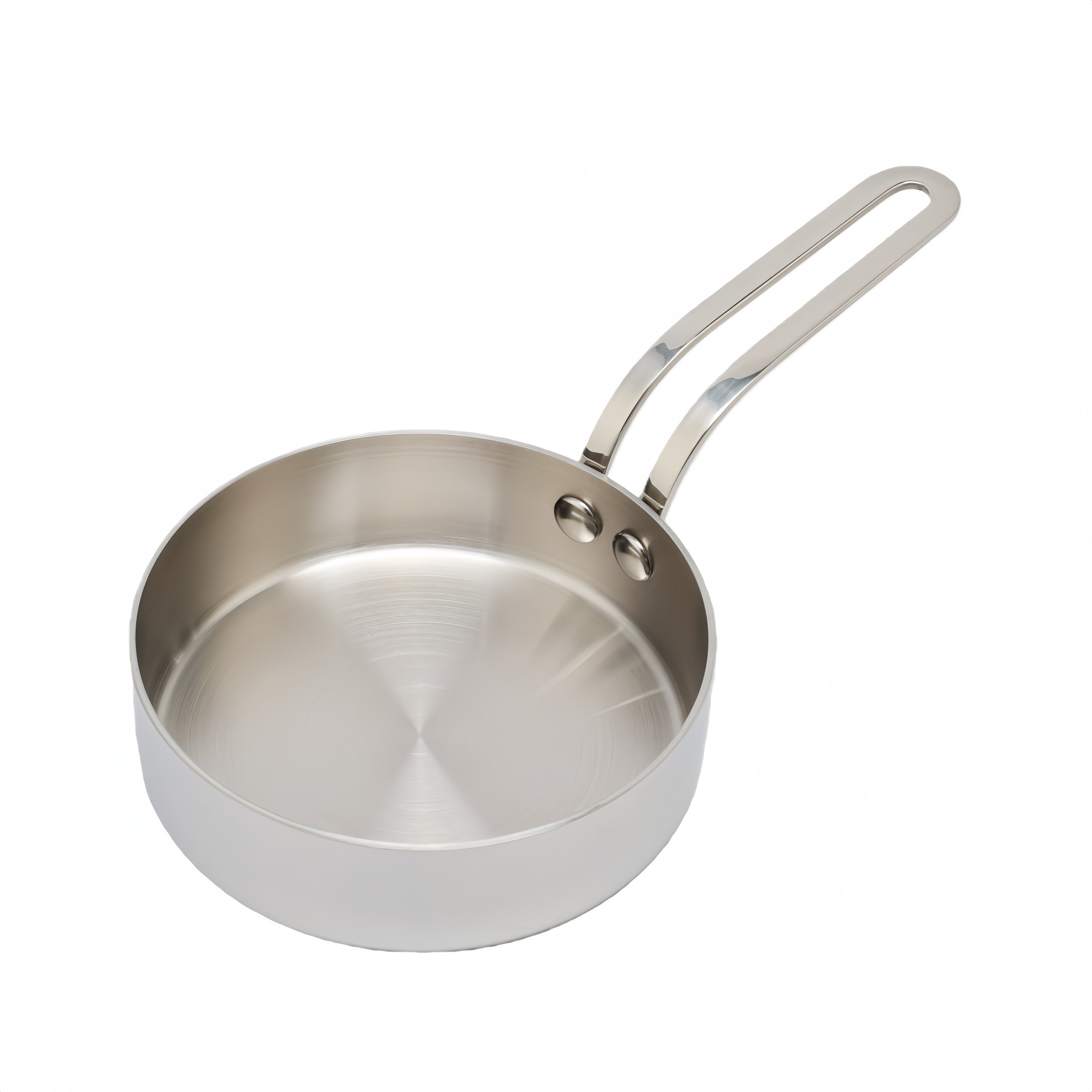 High Quality Mini Stainless Steel Factory Sales Metal Triply Stainless Steel Fry Pans Cookware Non Stick Frypan Home
