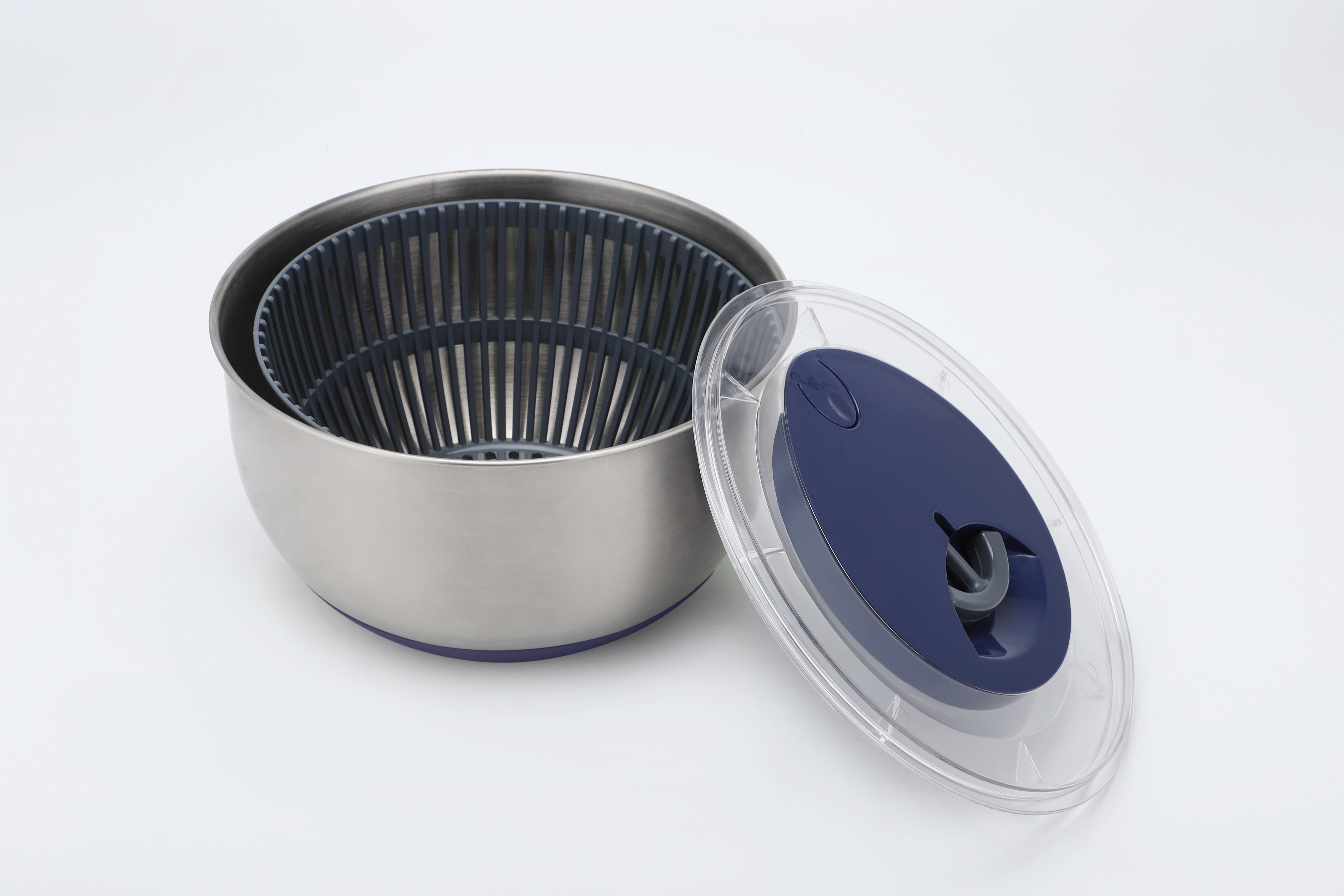 Stainless Steel Salad Spinner Slicer Fruit Vegetable Washer and Dryer Kitchen Vegetable Salad Spinner