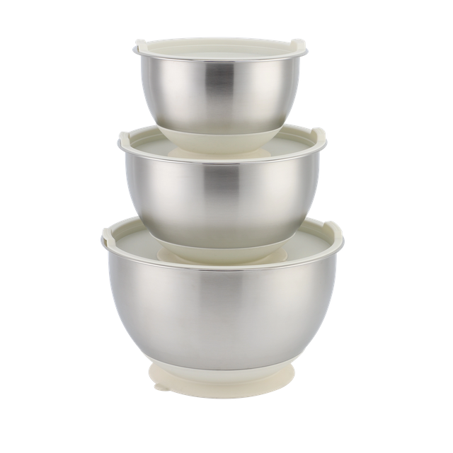 Wholesale High Quality Stainless Steel Salad Bowl Sets with Non Slip Base for Mixing Baking