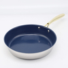 Hot Sale Wholesale 3 Layer Base Stainless Steel Pan 20/24/26/28cm 8inch/10inch/12inch Ceramics Nonstick Cookware Frying Pan