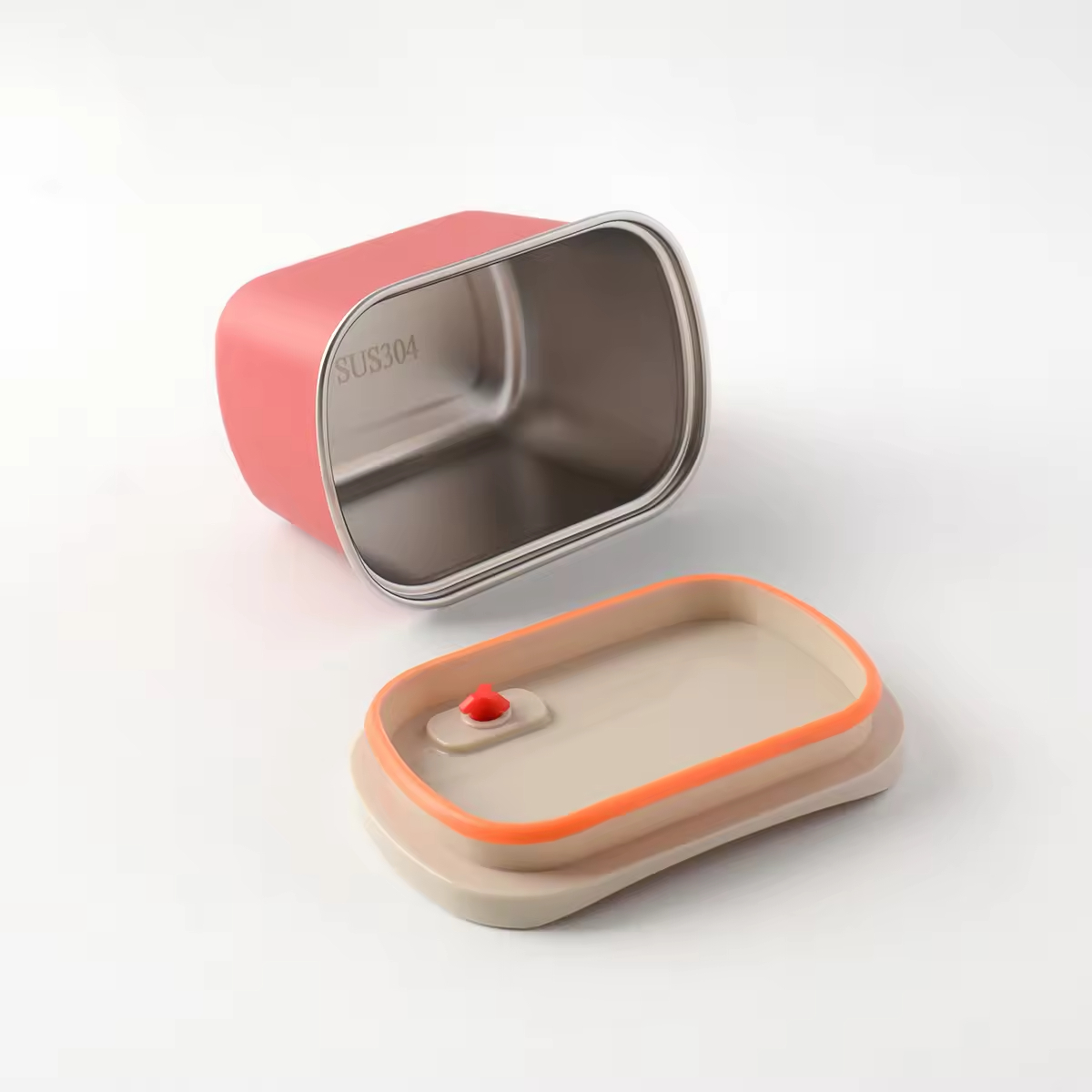 New Design 304 Stainless Steel Fresh-keeping Box Snap-on Student Special Lunch Box Office Worker Portable Partition Lunch Box