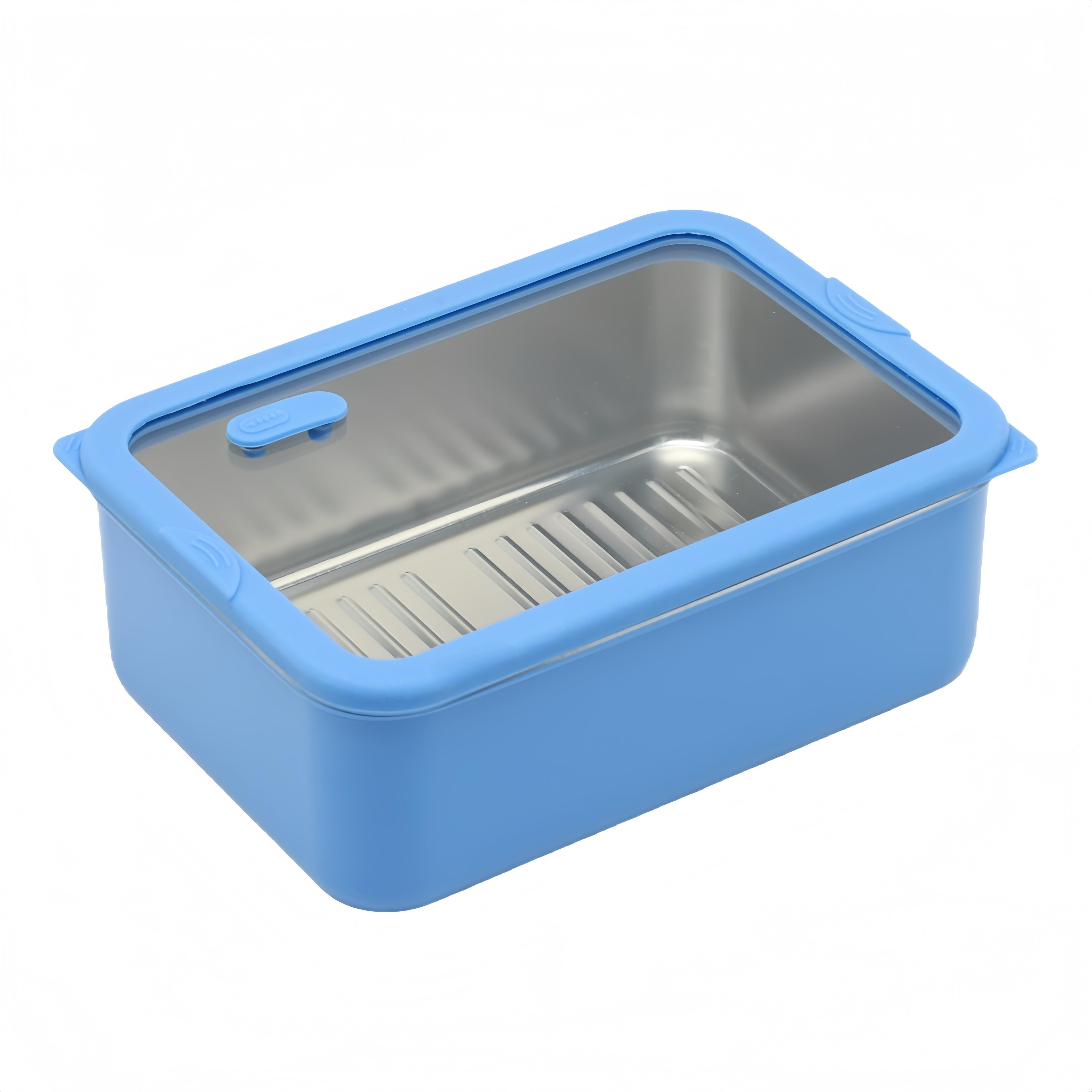 New Design 304 Stainless Steel Fresh-keeping Lunch Box Glass Cover Leak-proof Heating Food Grade Microwave Sealed Box