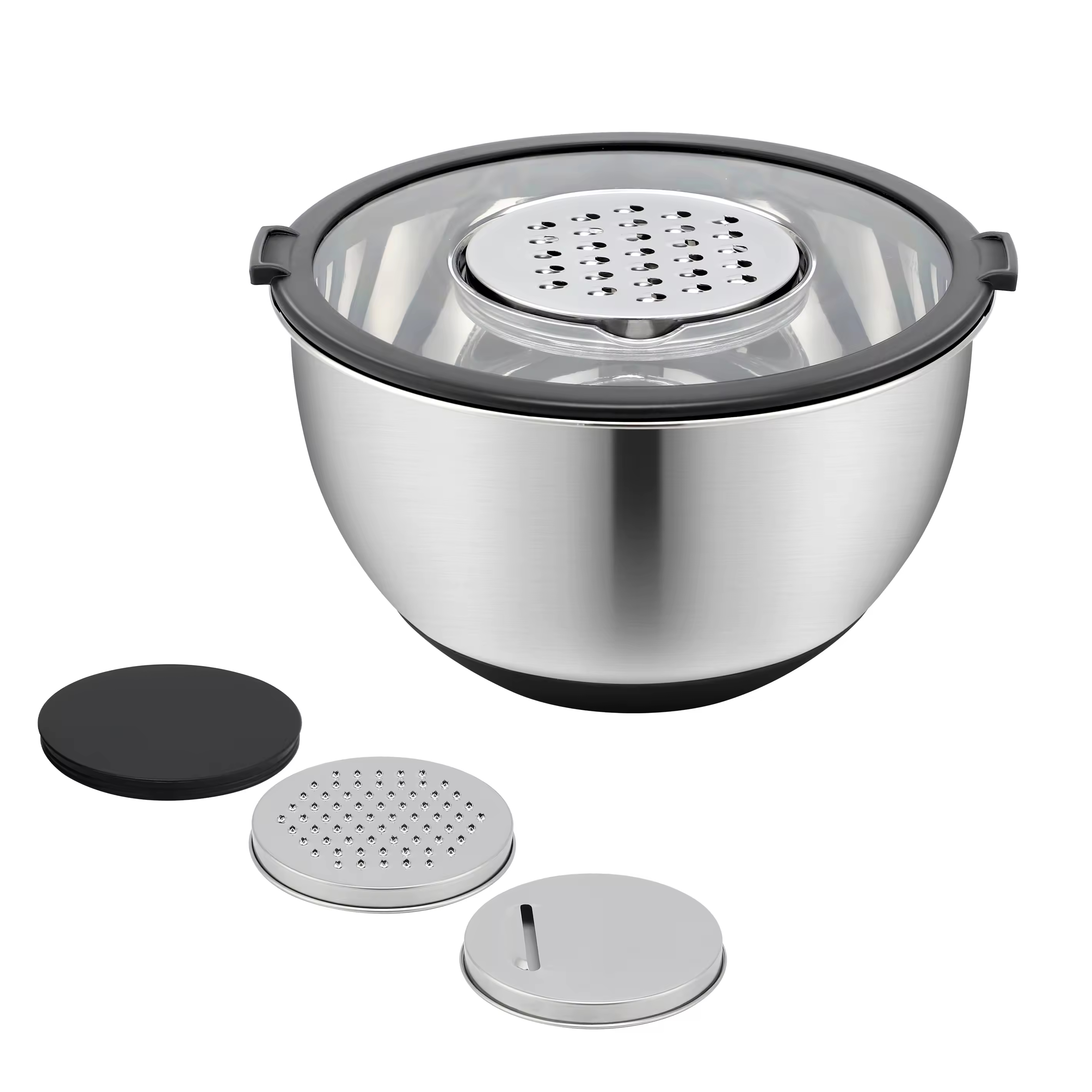 Wholesale Multi Stainless Steel Colander Basin Grater Strainer 3 in 1 Mixing Bowls With Basket Vegetable Cutter Colander Set