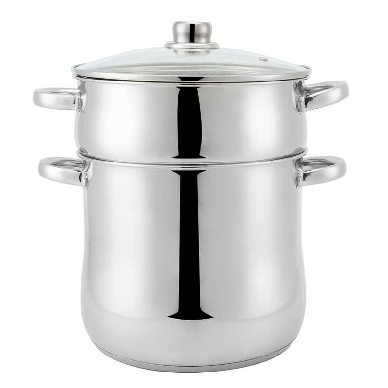 Factory Custom Kitchen Stainless Steel Soup Steamer Pot Set With Glass Lid Stainless Steel Cooking Pot Set Cookware Sets