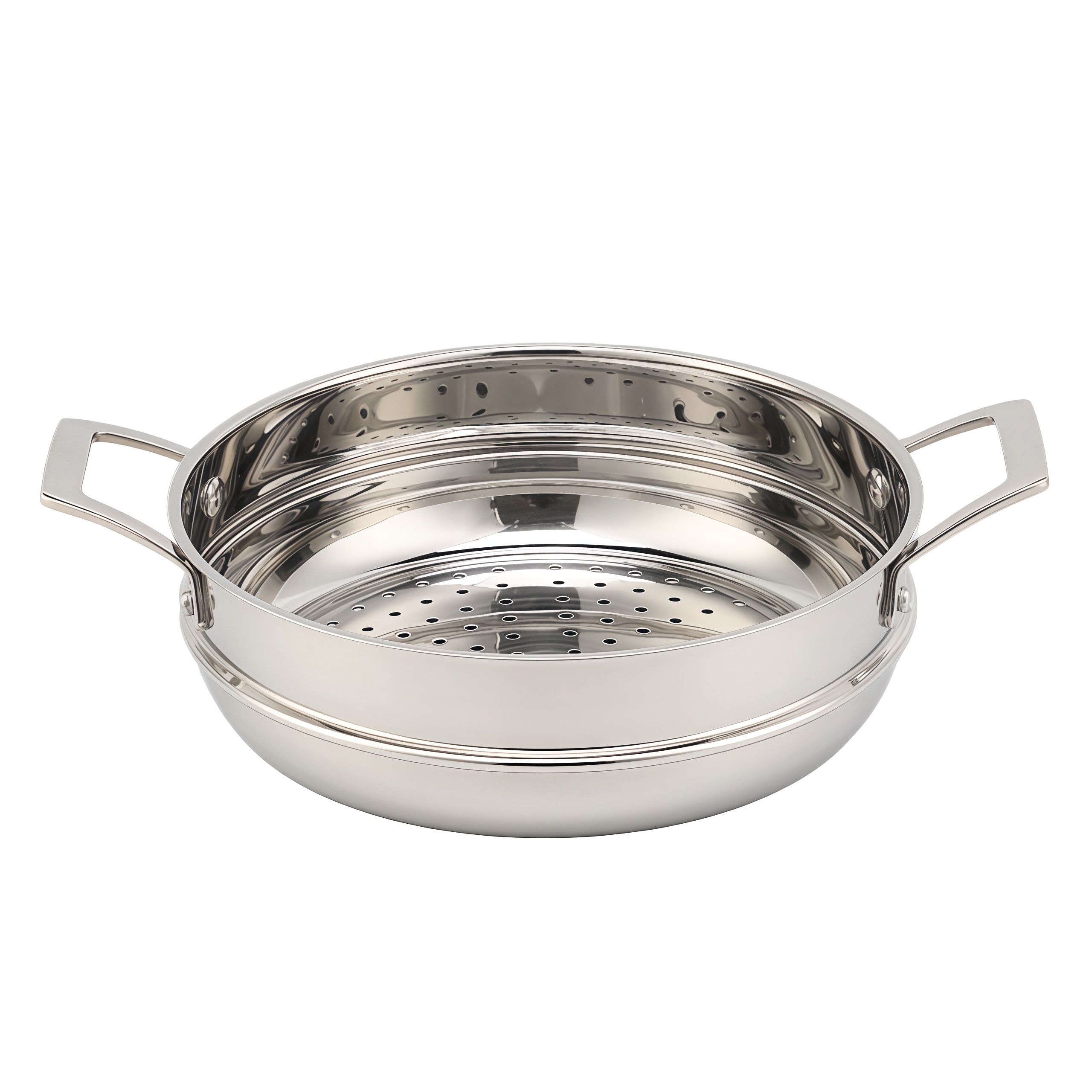Factory Custom Kitchen Tri-ply Stainless Steel Soup Steamer Pot Set With Glass Lid Stainless Steel Cooking Pot Set Cookware Sets