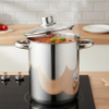 Asparagus Steamer Pot with Mesh Basket-3 Quart Stainless Steel Vegetable Cooker with Tempered Glass Lid