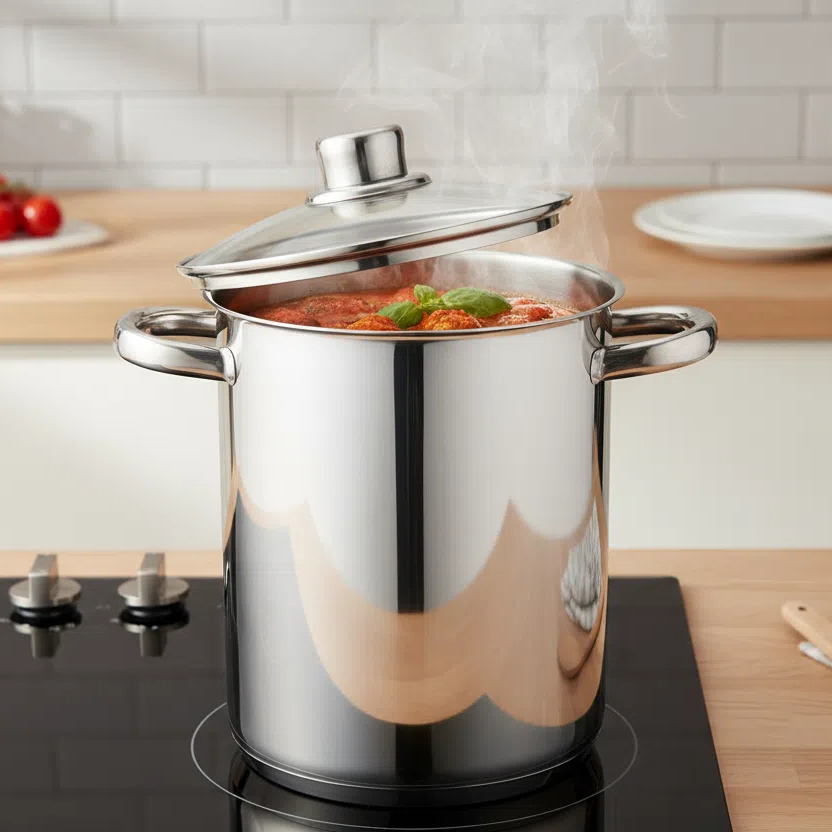 Asparagus Steamer Pot with Mesh Basket-3 Quart Stainless Steel Vegetable Cooker with Tempered Glass Lid