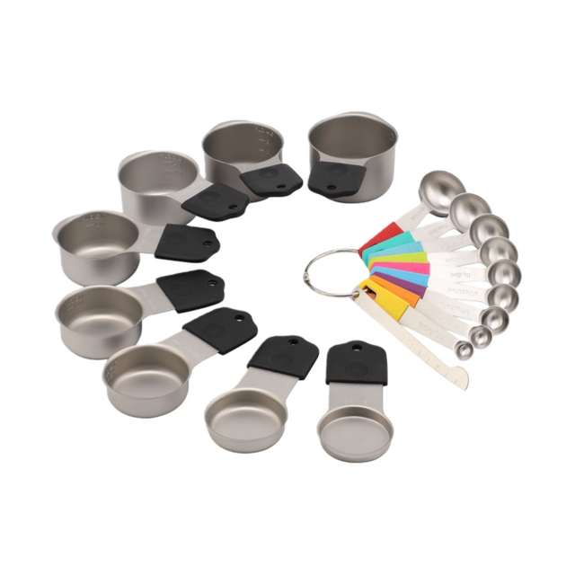 Magnetic Stainless Steel Measuring Cups Set Measuring Tools With Silicone Handle- Accurate and Durable Kitchen Tool