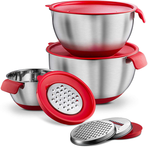 Factory Stainless Steel Mixing Bowl with Spout Salad Bowl Set Salad Spinner Set Mixing Bowl with Handle