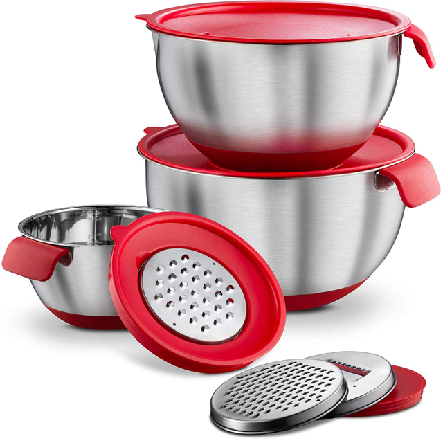 Factory Stainless Steel Mixing Bowl with Spout Salad Bowl Set Salad Spinner Set Mixing Bowl with Handle