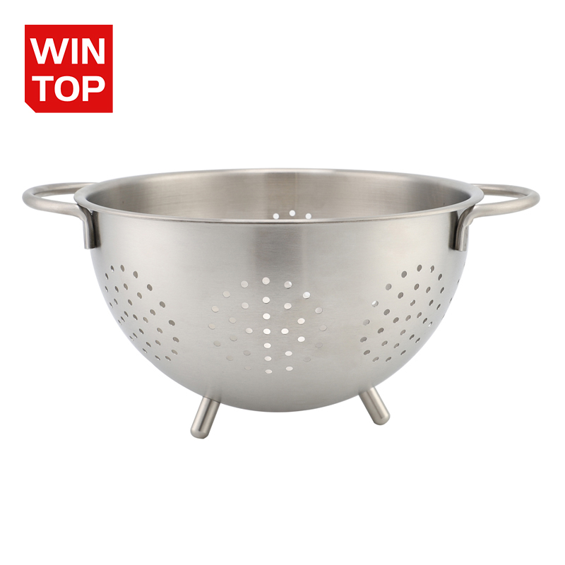 Fruit Vegetable Kitchen Strainer Colanders Set Stainless Steel Drain Wash Storage Drain Basket With Feet