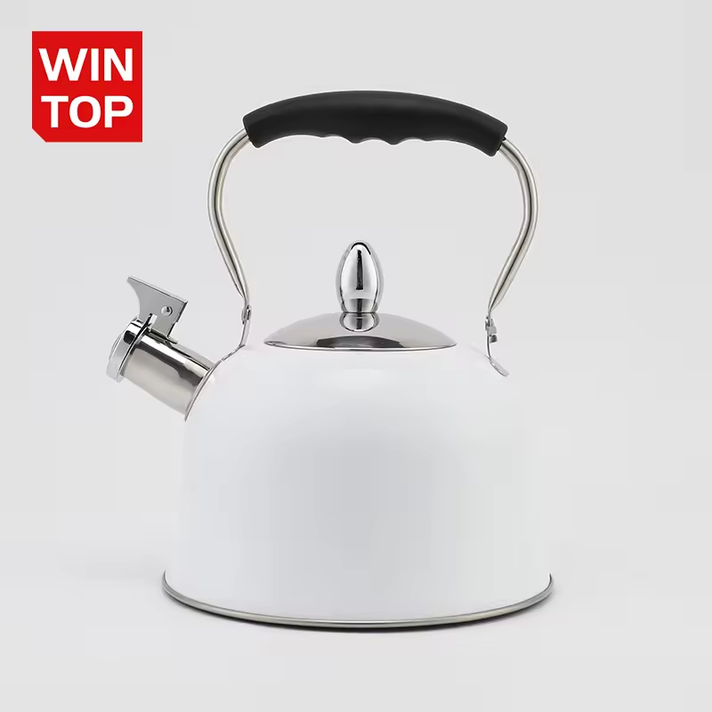 Customized 3L Stainless Steel Hot Water Tea Pot Modern Design Whistling Kettle with Folded Handle for Home Use