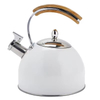 Custom 2.5L 3.0L Polished New Stainless Steel Whistling Tea Kettle Wood Handle Modern Food Grade Stove Top Tea Pot Top Seller