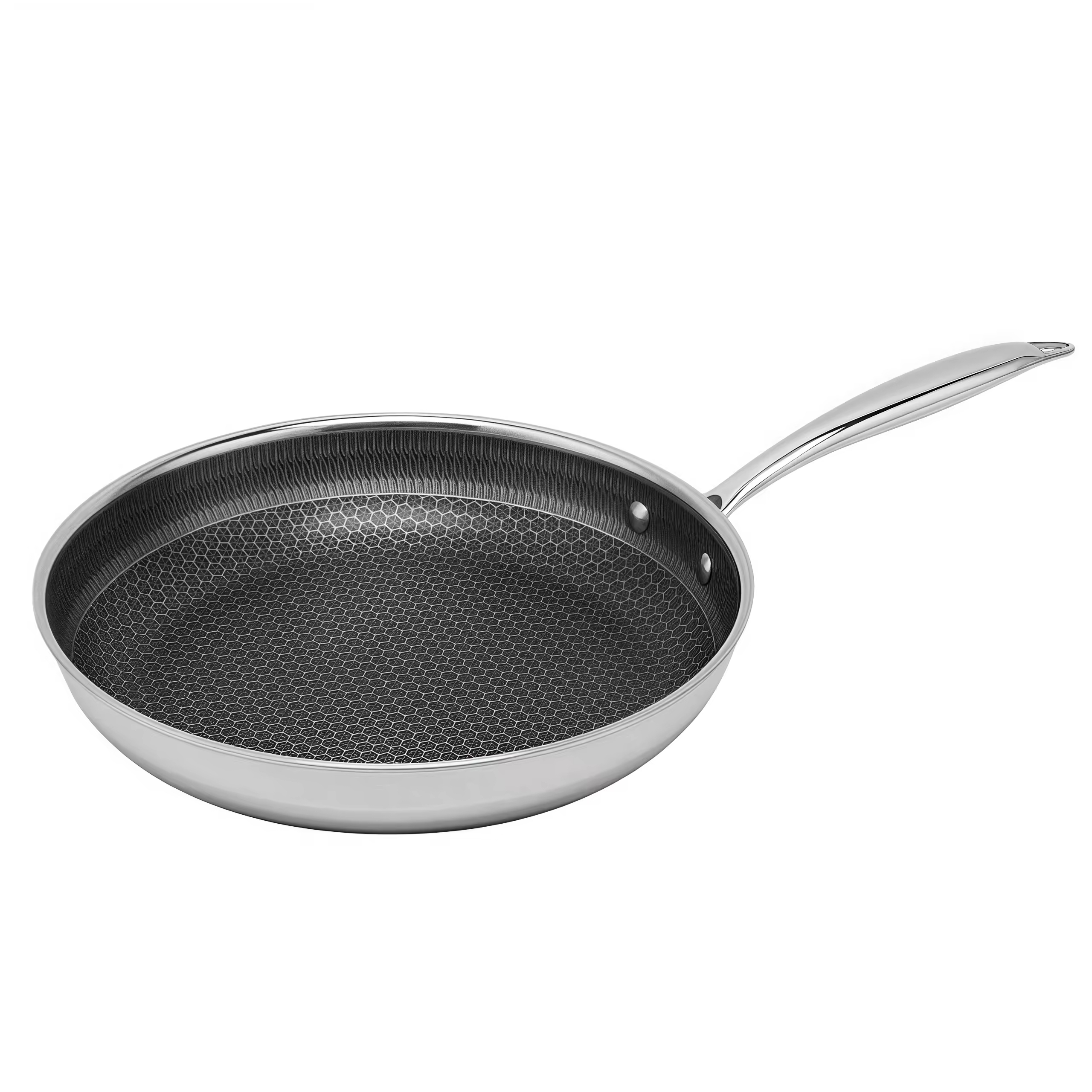 Custom Ceramic Non-stick Triply Stainless Steel 304 Fry Pan Skillets 20/24/28cm Cookware Set Honeycomb Cooking Pan Frying Pan
