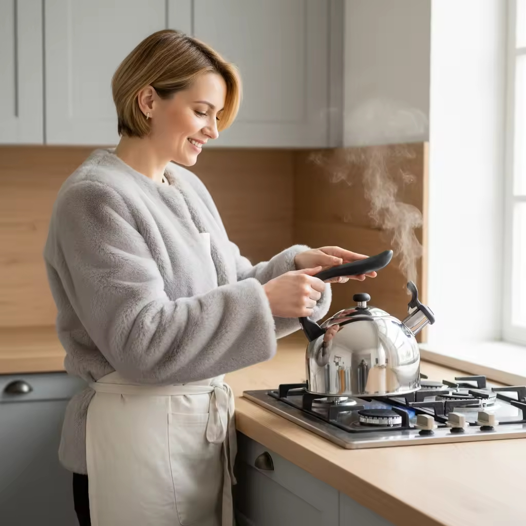 Factory Wholesale 2.5L Whistling Tea Kettle Pot Cool-Touch Handle Stainless Steel Hot Water Teapot for ALL Stovetop