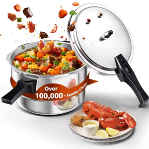 Factory Small Aluminum Alloy Pressure Cooker with Magnetic Bottom 3L 4L 5L 7L 9L 11L 13L 17L Sizes for Gas and Induction Cooker