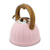 Factory Wholesale 2.5L Whistling Tea Kettle Tea Pot Customized Color Stainless Steel Hot Water for ALL Stovetop with Wood Handle