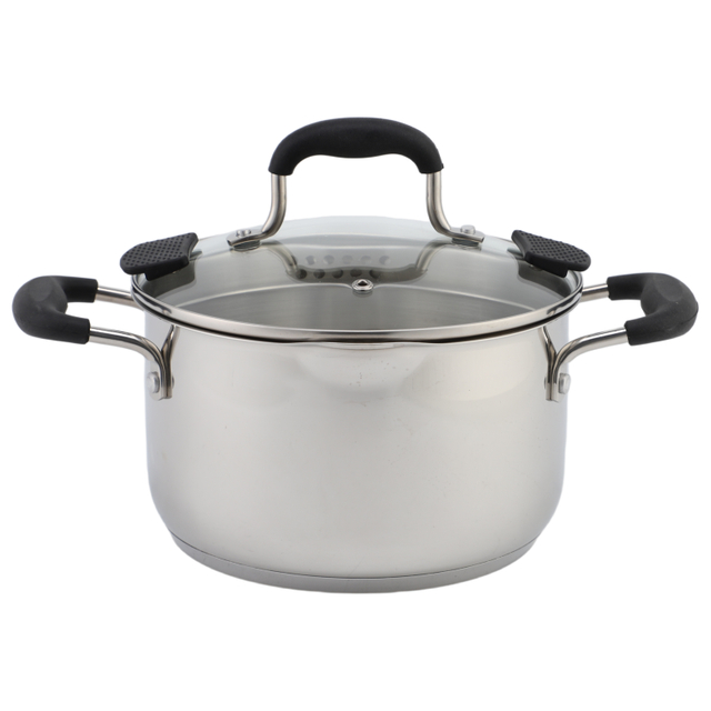 Factory New Arrival Stainless Steel Cookware Set with Handle Cooking Pots Brazed Bottom Cookware Set Casserole Soup & Stock Pots With Lids