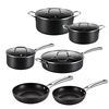 10PCS Modern Home Kitchen Recycled Heavy Gauge Aluminum Non-stick Cooking Pot Set with Grilldle Pan Easy Clean