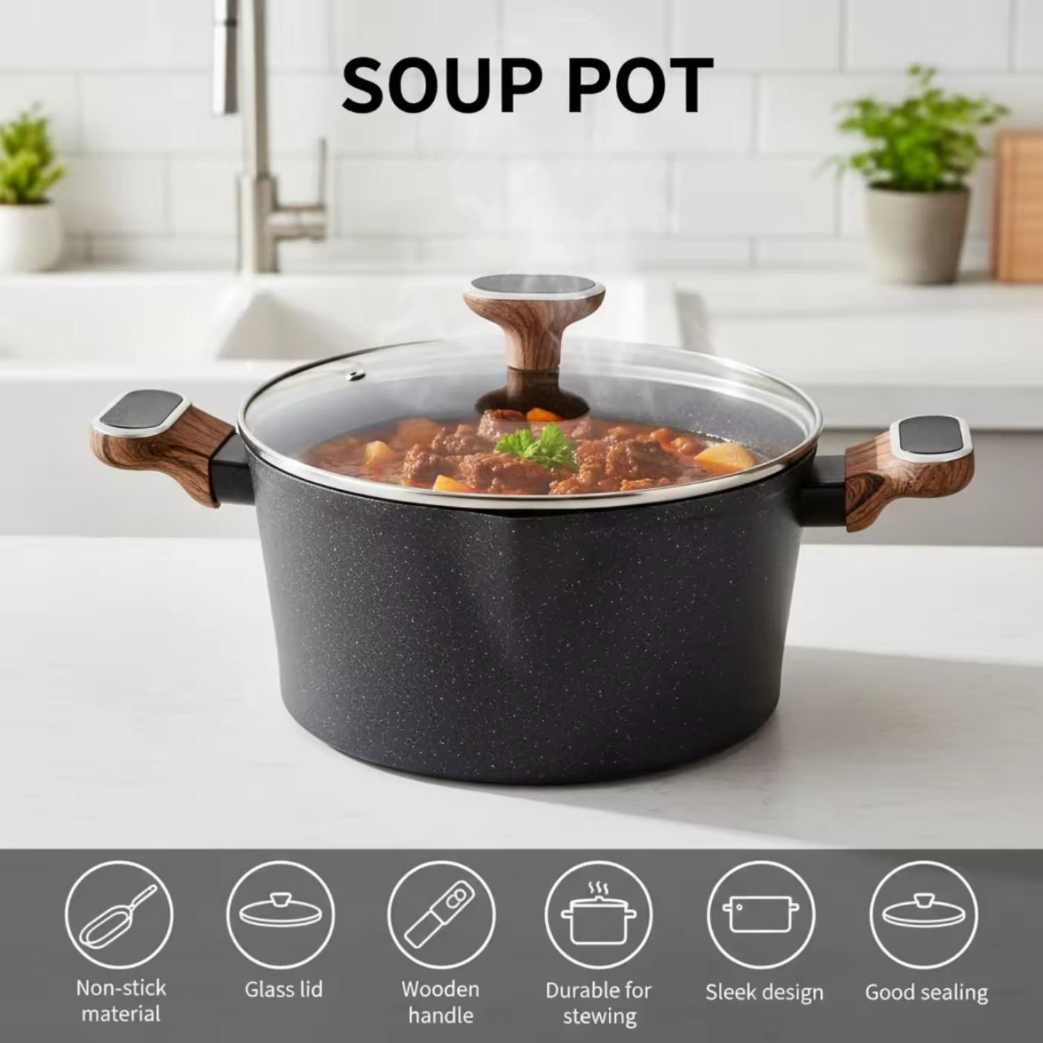 8 PCS Factory Customizable Ceramic Granite Non Stick Pans and Pots Set Induction Forged Aluminum Cookware Set PFOA & PFOS FREE