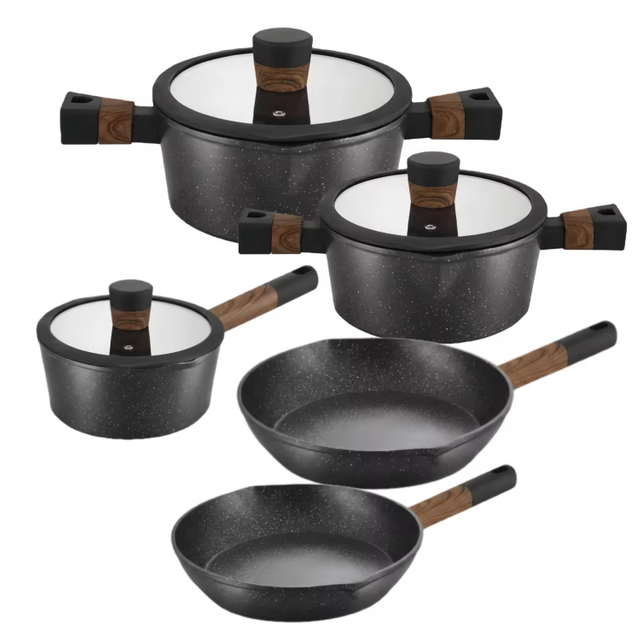 8 PCS Factory Customizable Ceramic Non Stick Pans and Pots Set Induction Forged Aluminum Cookware Set PFOA & PFOS FREE