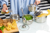 Hot Sale Cooking Pot Heavy Weight 5-ply Base Stainless Steel Casserole Soup Pot Stock Pots Saucepan with Stainless Steel Handle