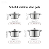 Hot Sale Cooking Pot Heavy Weight 5-ply Base Stainless Steel Casserole Soup Pot Stock Pots with Stainless Steel Handle