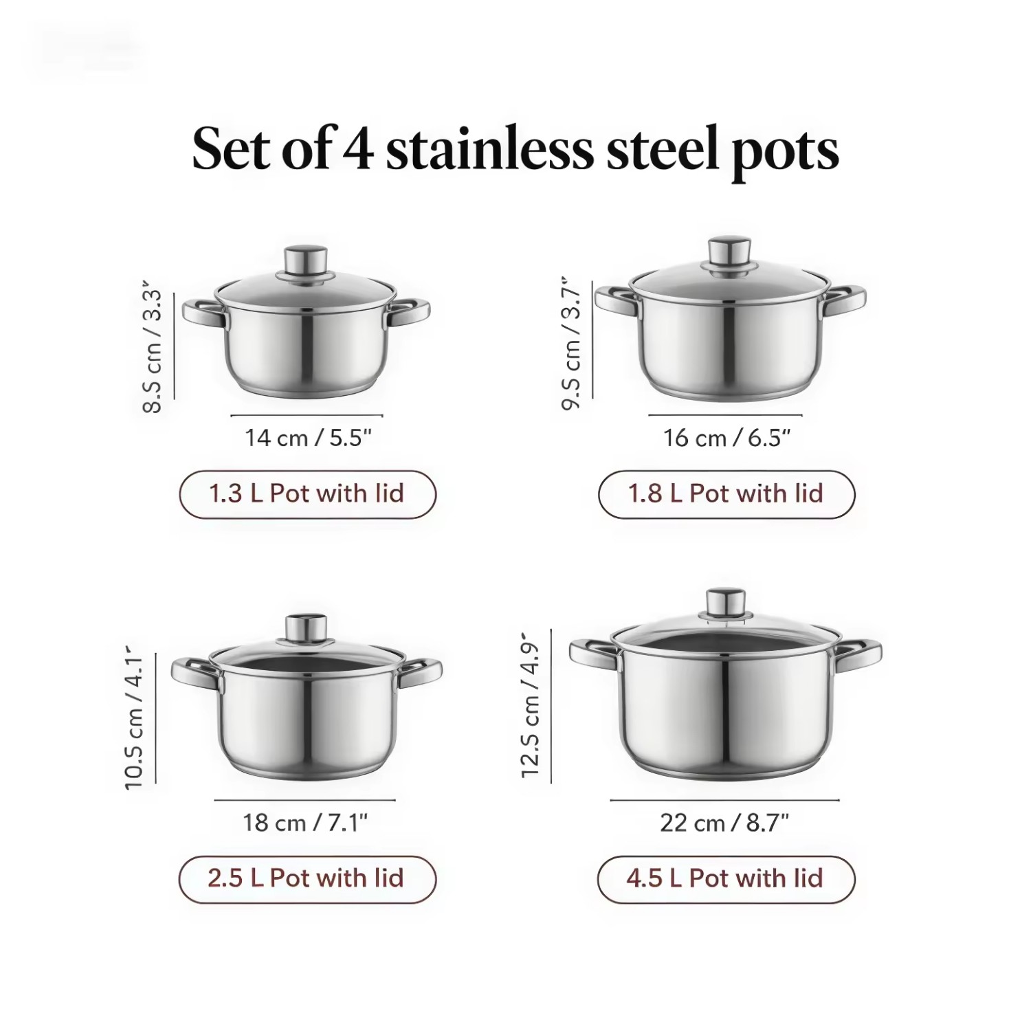 Hot Sale Cooking Pot Heavy Weight 5-ply Base Stainless Steel Casserole Soup Pot Stock Pots with Stainless Steel Handle