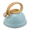 Factory Wholesale 3L Whistling Tea Kettle Tea Pot Customized Color Stainless Steel Hot Water for ALL Stovetop with Wood Handle