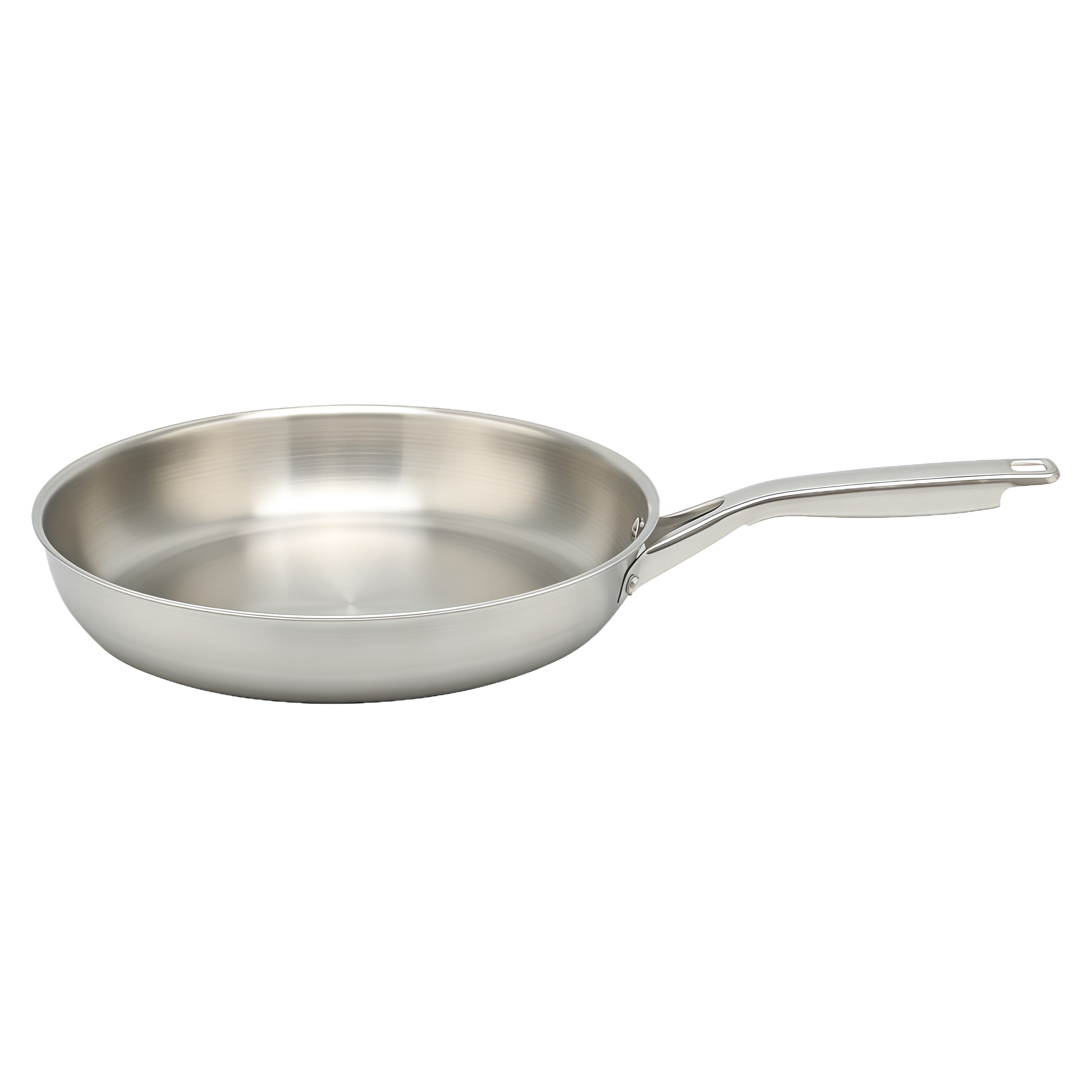 Factory Customized Food Grade Triply Cooking Pan Steel Stainless Non-coating Frying Pan for Skillet Omlet with Hollow Handle
