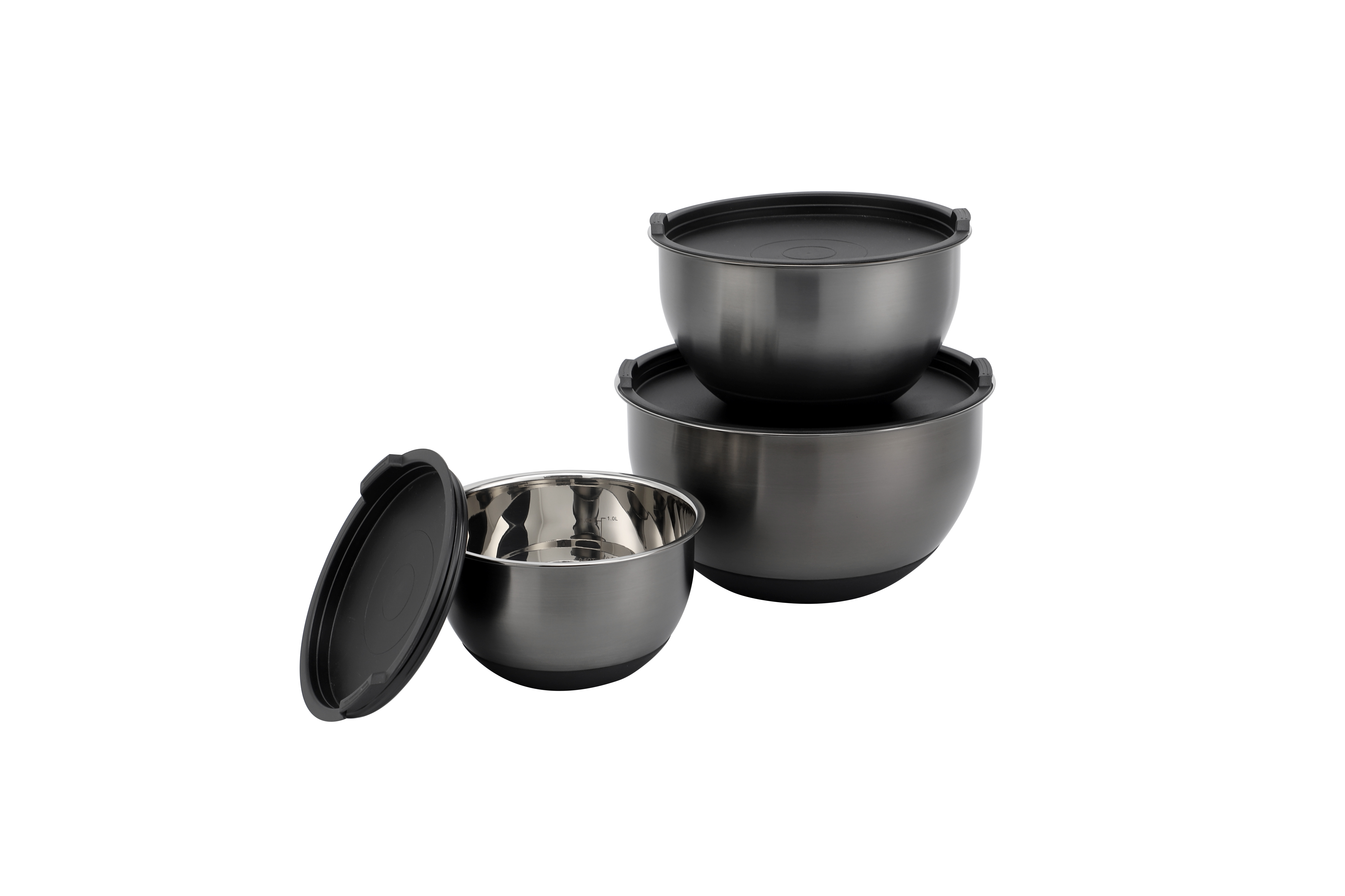 Kitchen Baking Salad Mixing Bowl Set 16/20/24/26/28cm Large Stainless Steel with Silicone Bottom Polished Technique