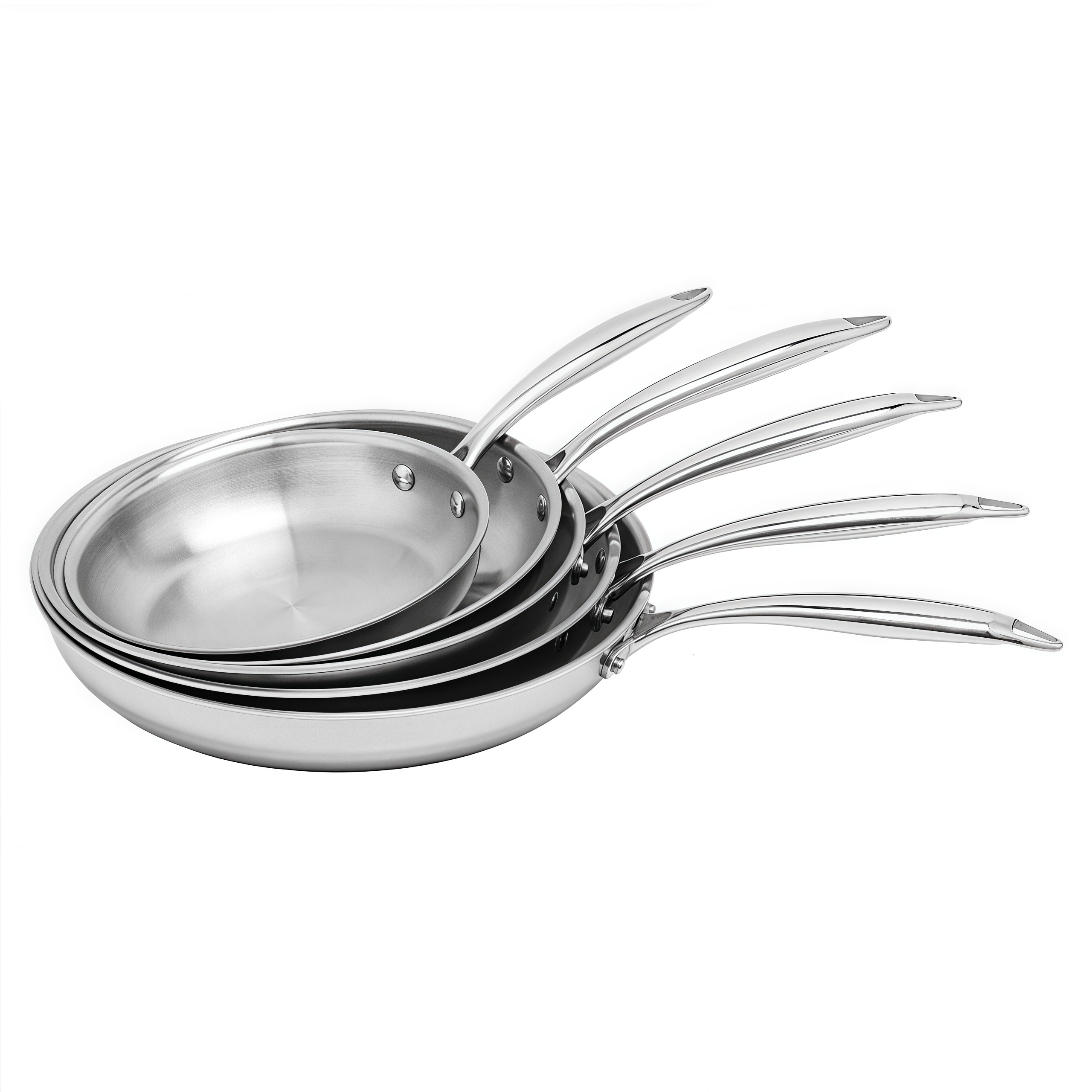 Factory Customized Food Grade Home Cooking Pan Steel Stainless Non-coating Frying Pans Sets Full Size for Restaurant Skillet Omlet Frying Pan