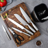 High Quality Traditional Metal Kitchen Cutter Cooking Knives Set Hollow Handle Kitchen Chef Knife Kit with Stainless Steel Block