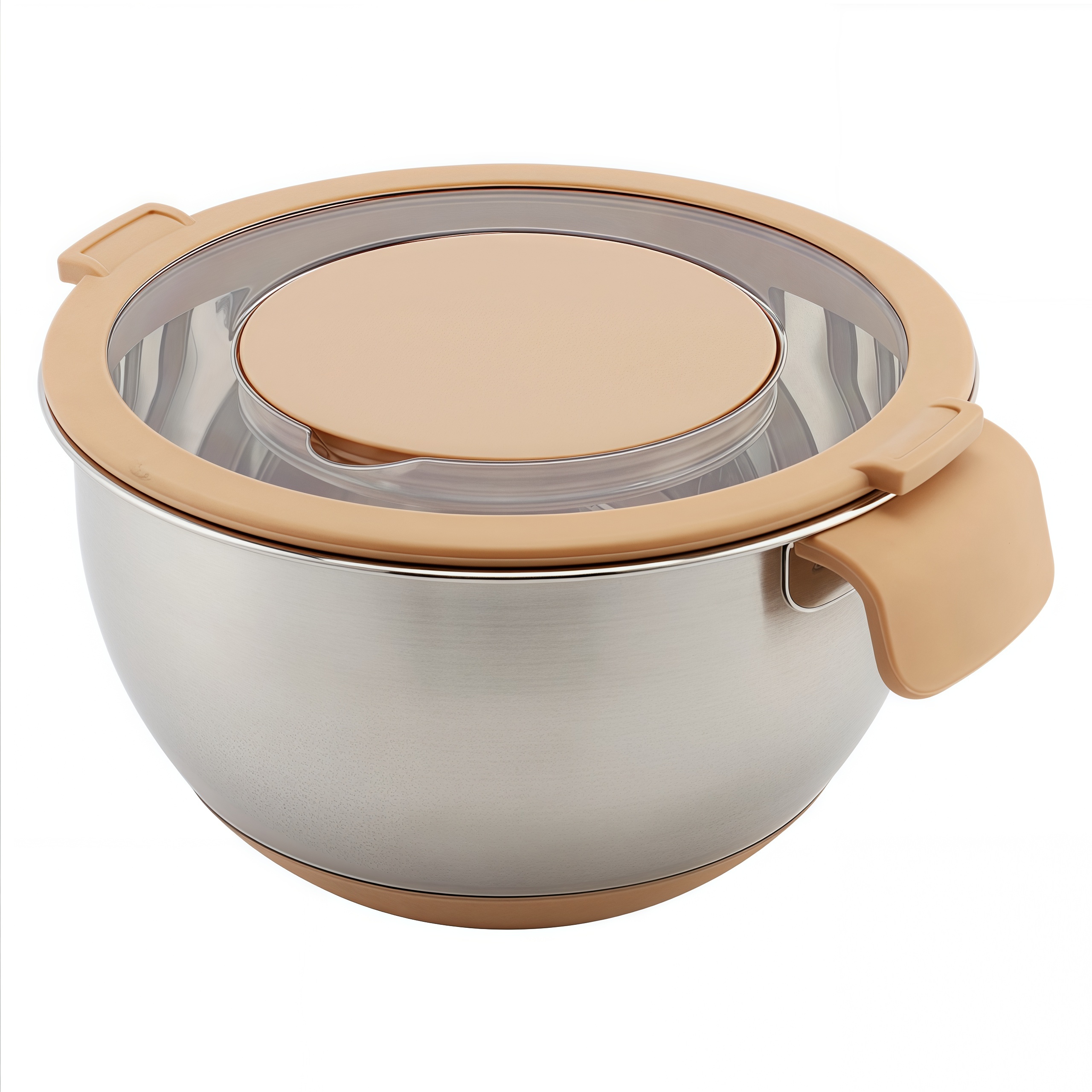 4-1 Colander with Bowl Set Colander Bowl 304 Stainless Steel Mixing Salad Bowl with Strainer Colanders Sets Storage Drain Basket