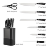 High Quality Traditional Metal Kitchen Cutter Cooking Knives Set ABS Handle Kitchen Chef Knife Kit with Stainless Steel Block