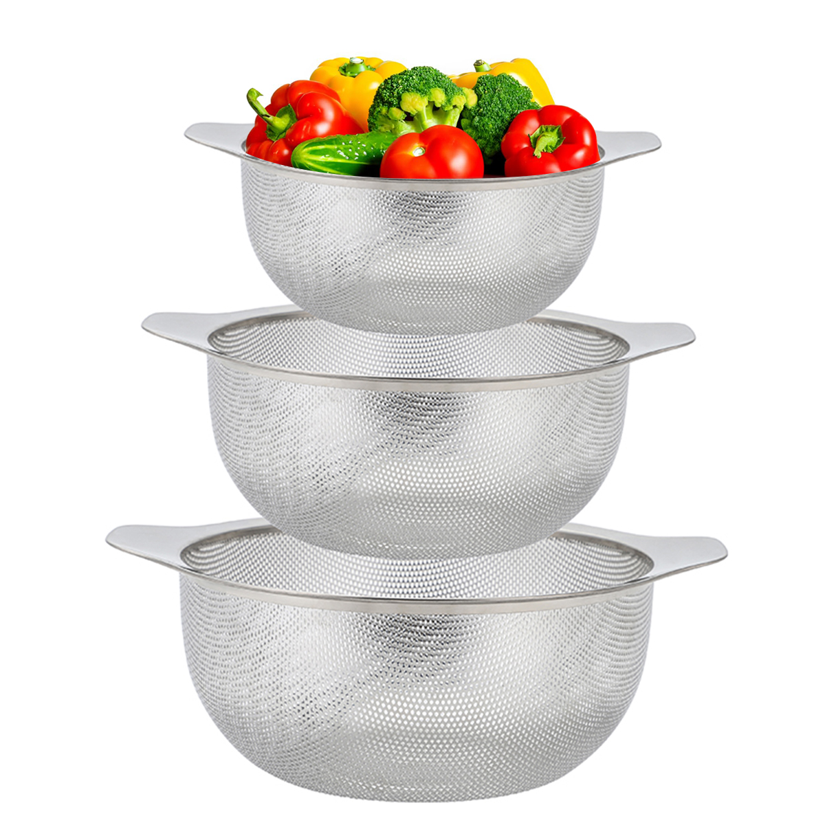 Stainless Steel Mesh Strainer Colander Home Kitchen Food and Fruit Organizer