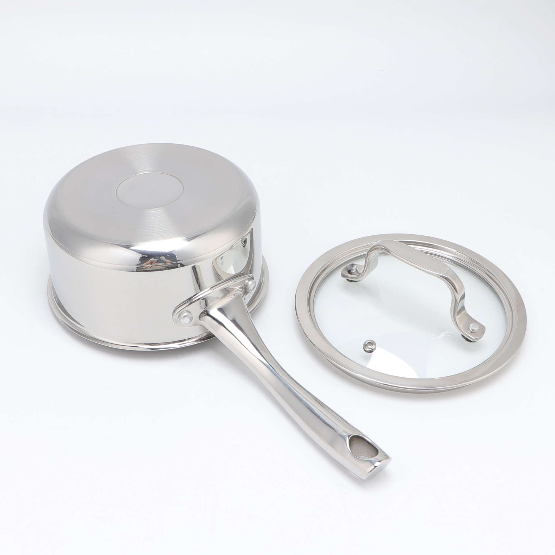 Wholesale Custom 9 Piece Stainless Steel Impact Bonded Bottom Pots and Pans Non-Toxic Kitchen Cookware Set