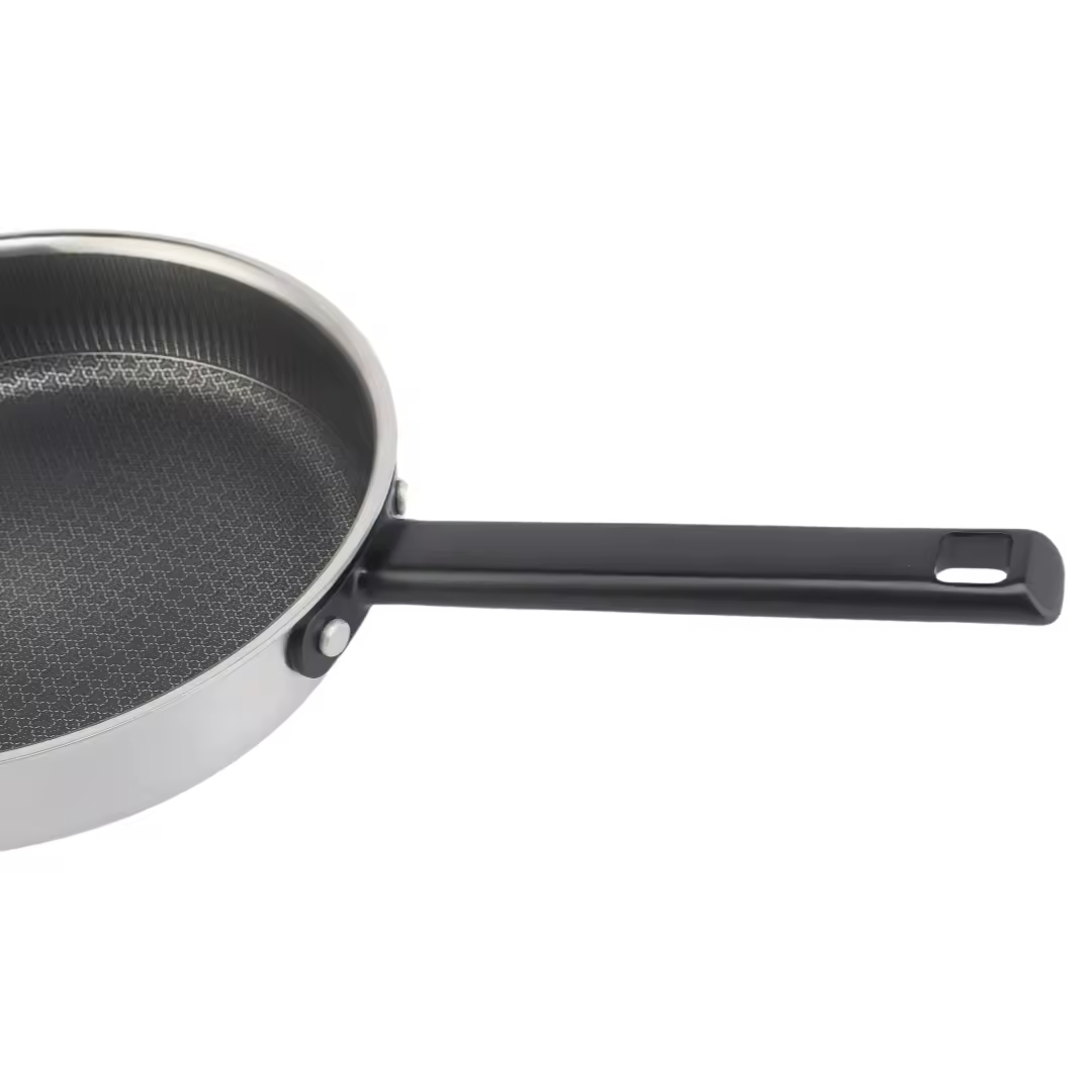 Wholesale 10 Pieces Tri-ply Stainless Steel Kitchen Cooking Pan Pot Set Non Stick Triply Cookware Sets With Custom Black Handle