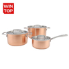 Popular Kitchen Cookware Set 3ply Copper Casserole Stainless Steel Casserole Cooking Pot