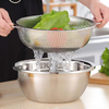 New Stainless Steel Kitchen Strainer Colanders with Handle Kitchen Food Strainer Basket for Washing Vegetable Fruit Vegetable