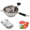 Rotary Stainless Steel Food Mill Strainer Potato Masher Grinder Vegetable Mill Detachable Silicone Handle with 3 Milling Discs